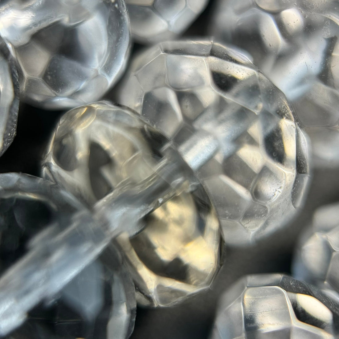 Jewelry making supplies - Clear Quartz Crystal - Faceted Finish and Rondelle Shape