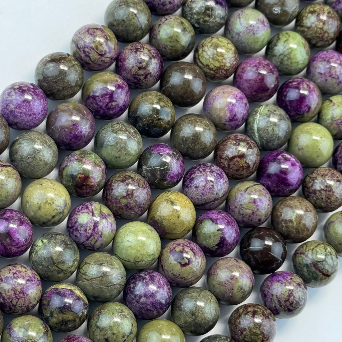 stichtite beads for earing making - polished smooth finish with round shape