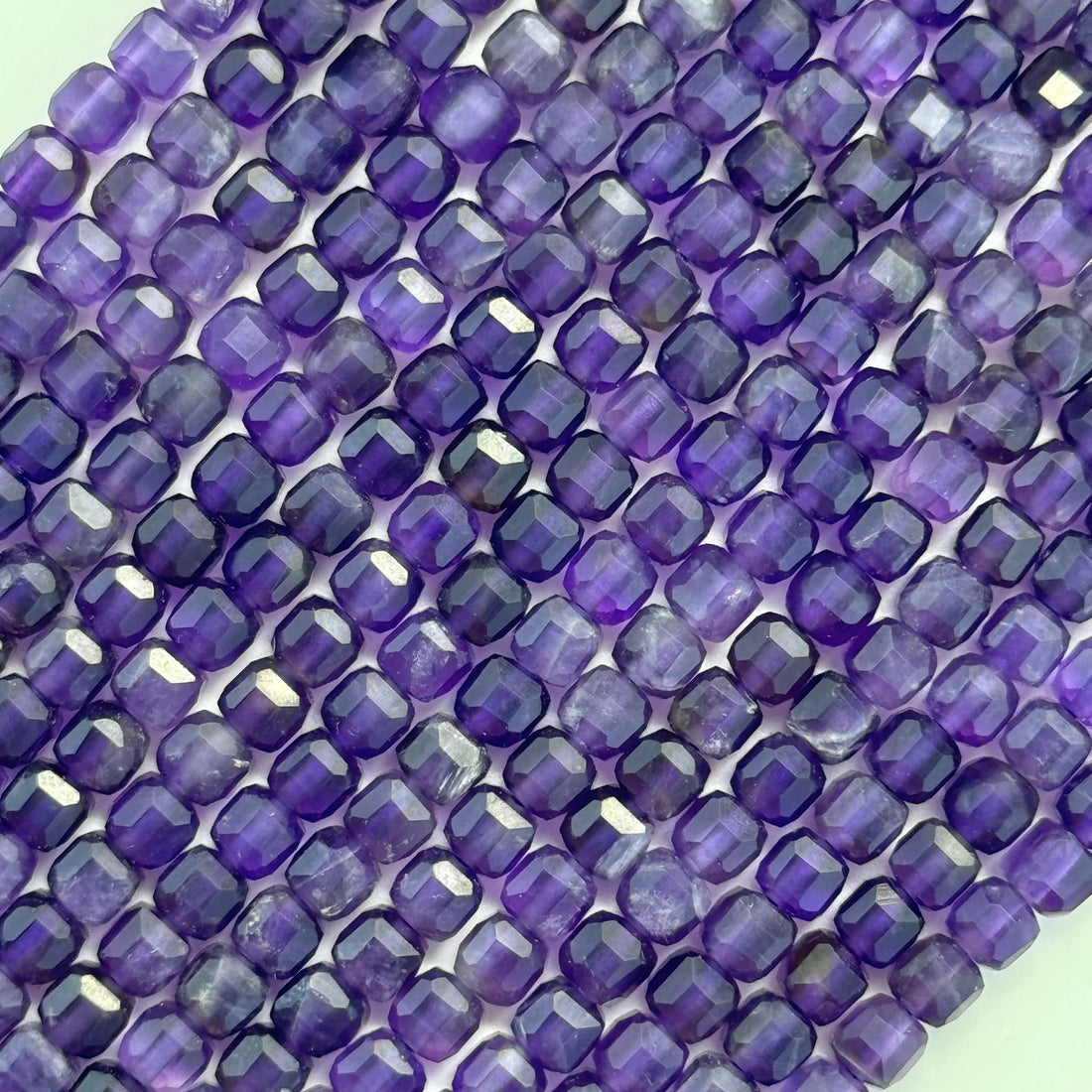 Purple Amethyst - in cube or square shape - strands , all natural purple, perfect for jewelry making