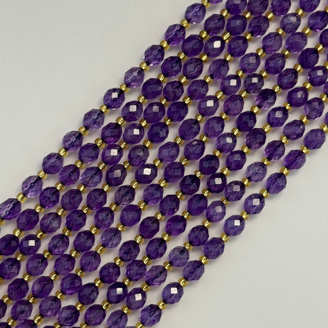 Amethyst - Barrel Shape and natural purple color - February Birthstone