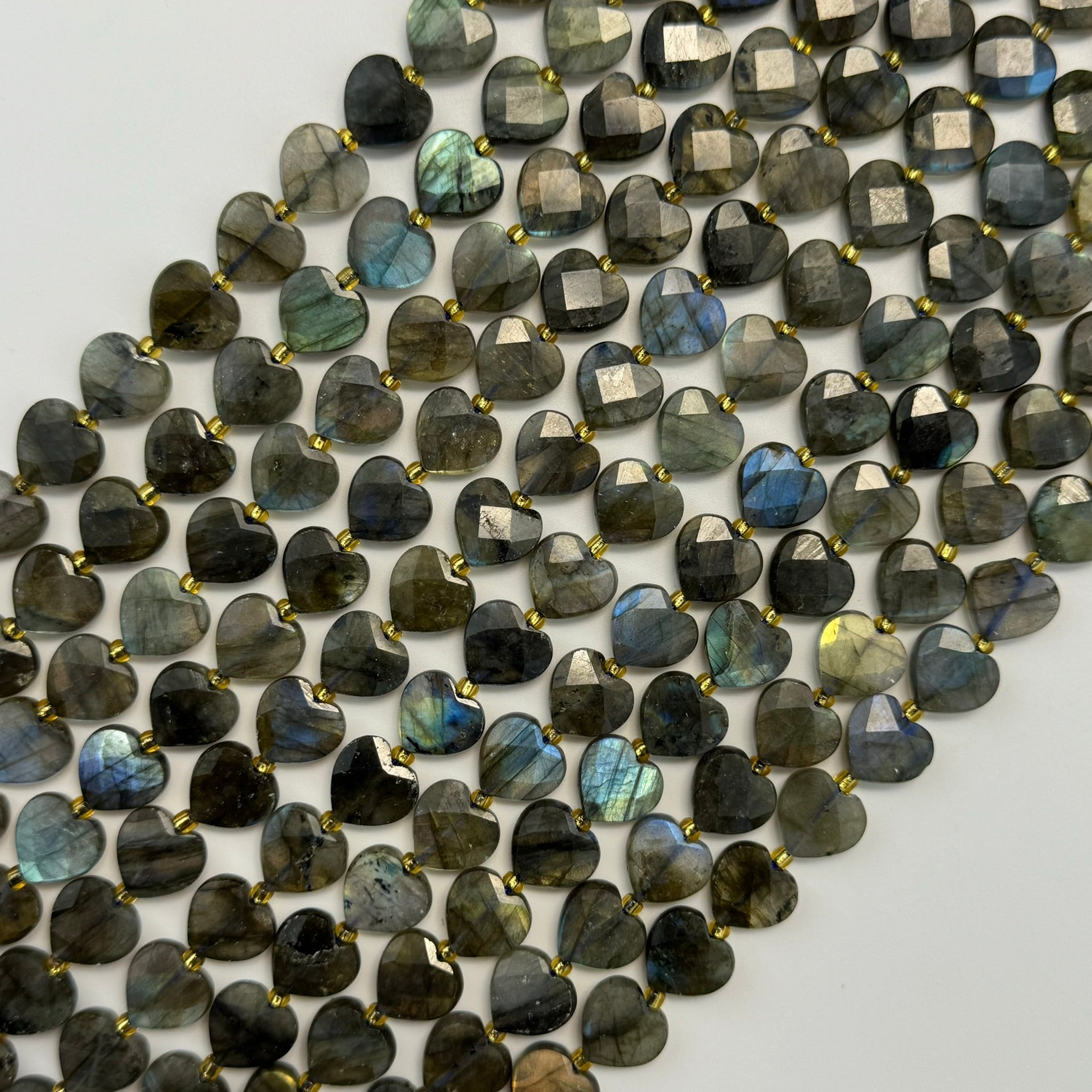 Labradorite Faceted Heart Shape Beads image 0