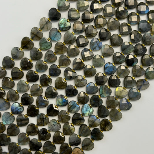 Labradorite Faceted Heart Shape Beads image 0