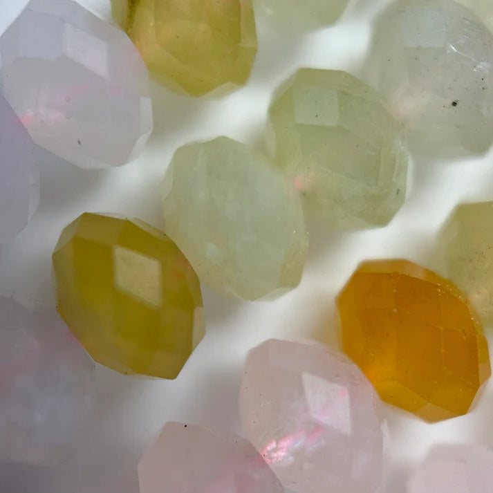 Aquamarine Morganite Faceted Rondelle Beads