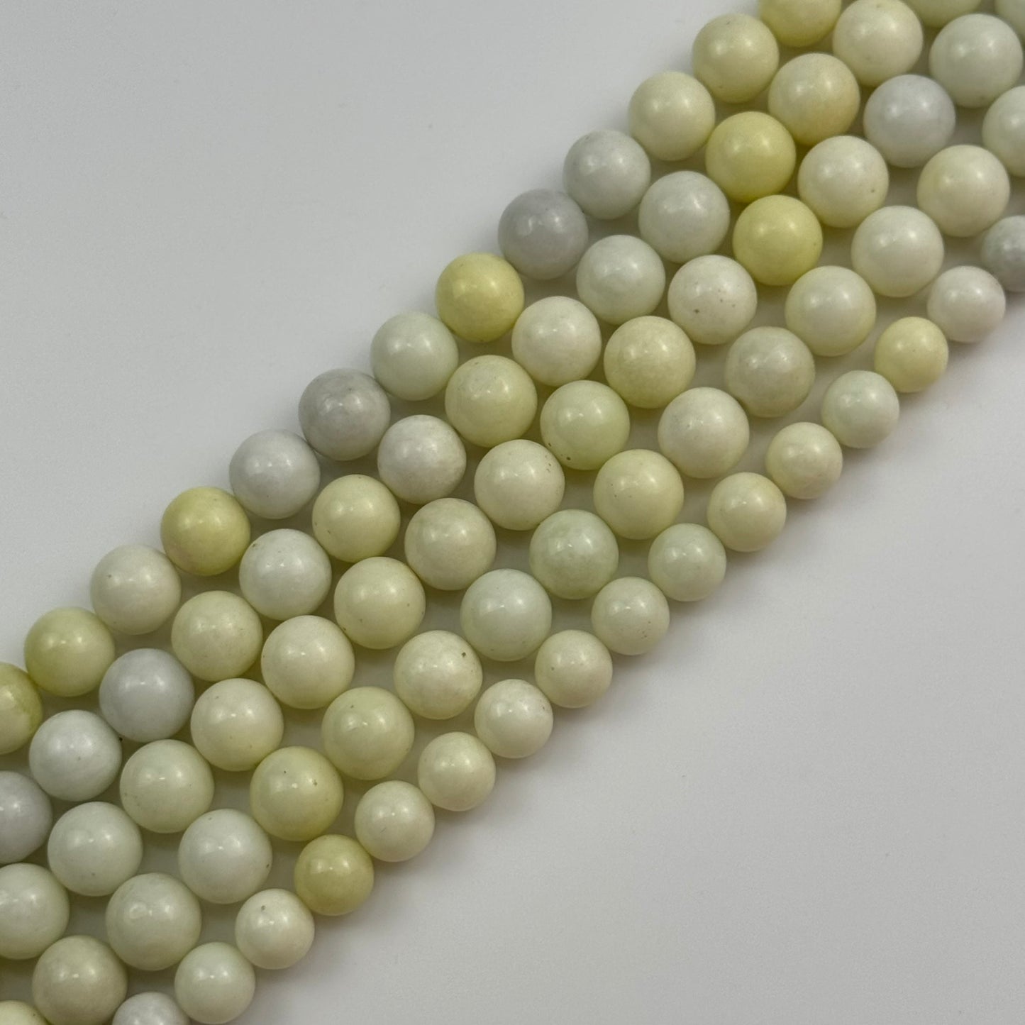 Light Yellow Serpentine Polished Round Beads image 0