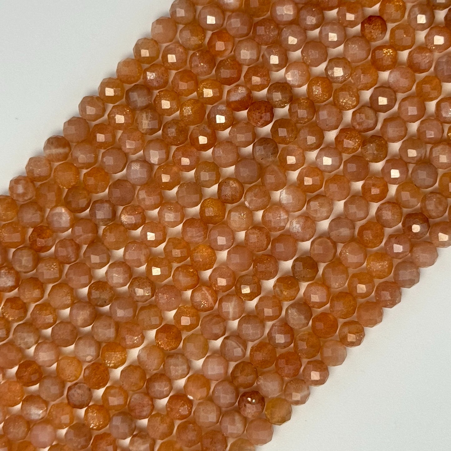 Sunstone Moonstone Faceted Round Beads image 0