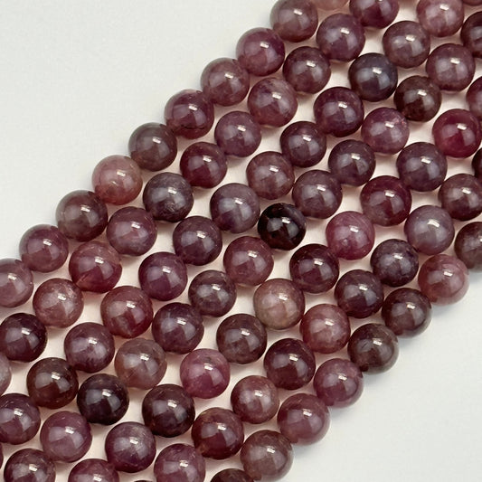 Purple Rose Quartz Polished Round Beads with Star