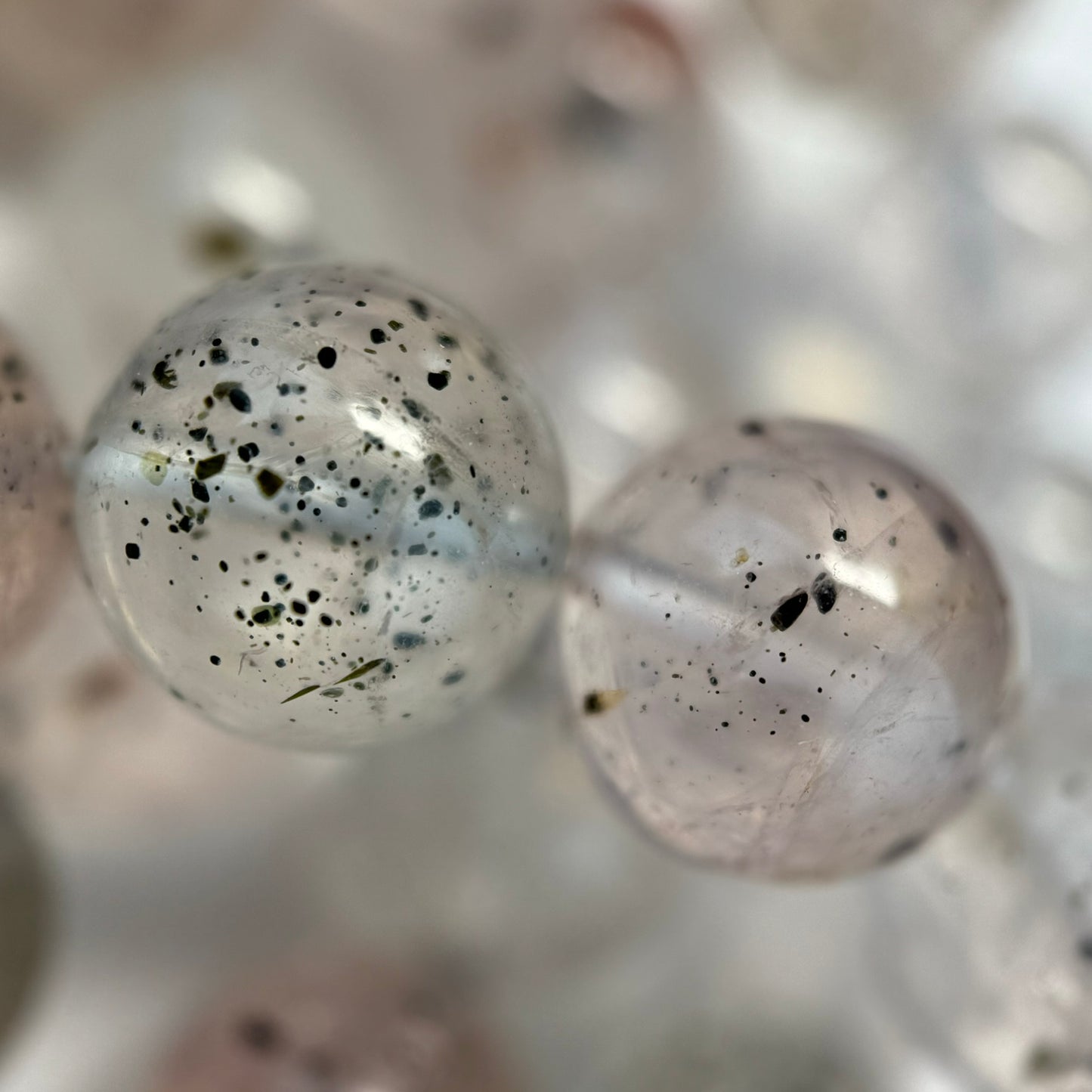 Rose Quartz Lepidocrocite Polished Round Beads image 7