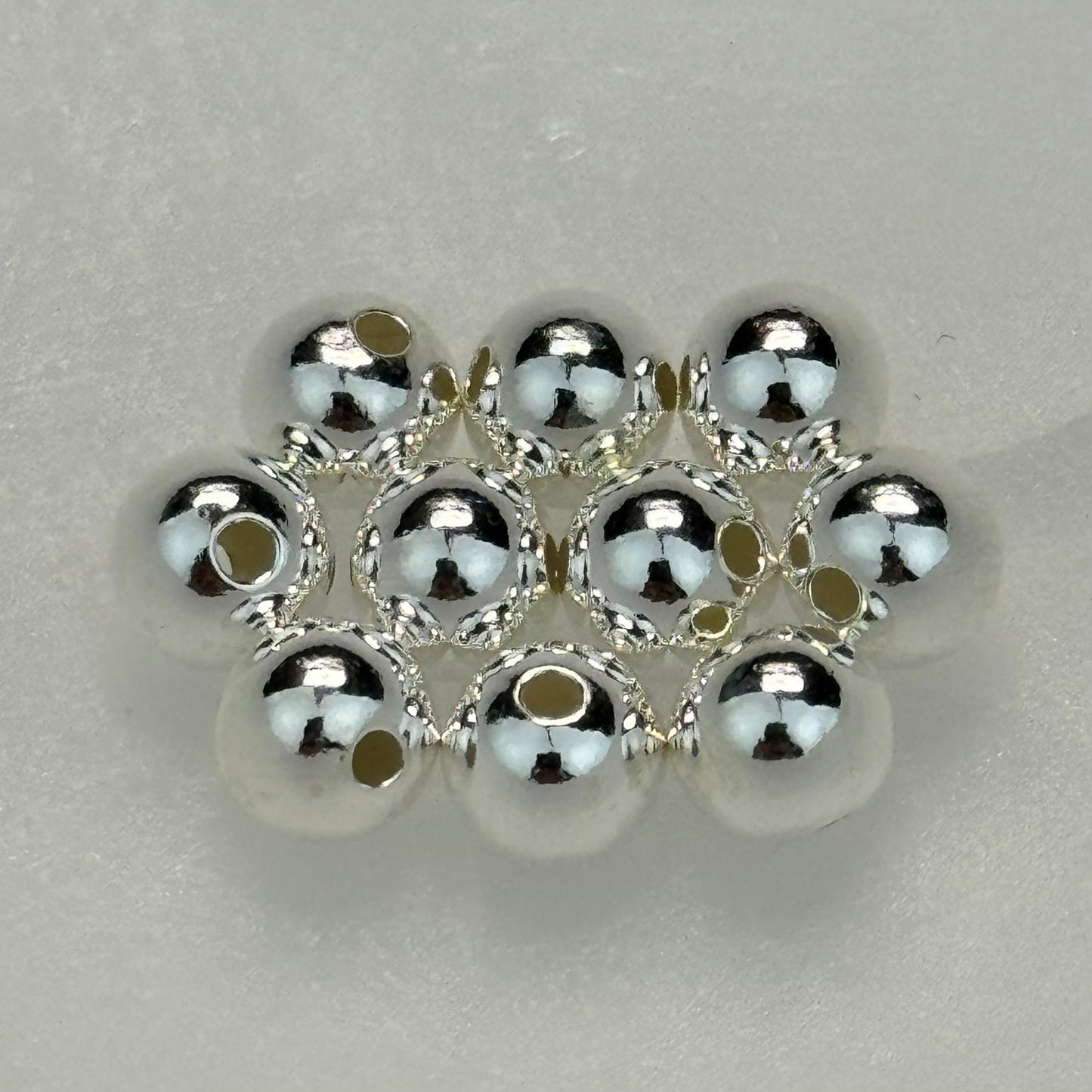 925 Sterling Silver Smooth Beads Set - Various Colors - 3mm to 8mm - (10/pkg) image 0