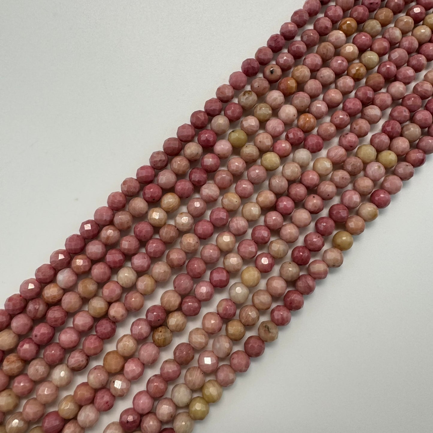 Rhodonite Faceted Round Beads (A Quality) image 0