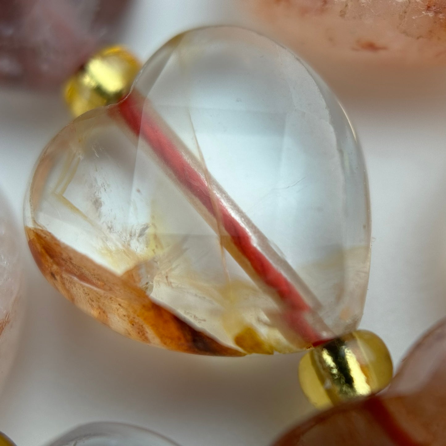 Hematoid Quartz Faceted Heart Shape Beads image 8