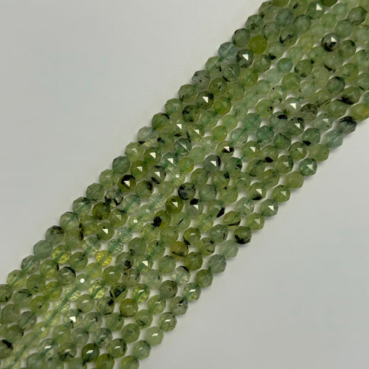 Prehnite Faceted Round Beads