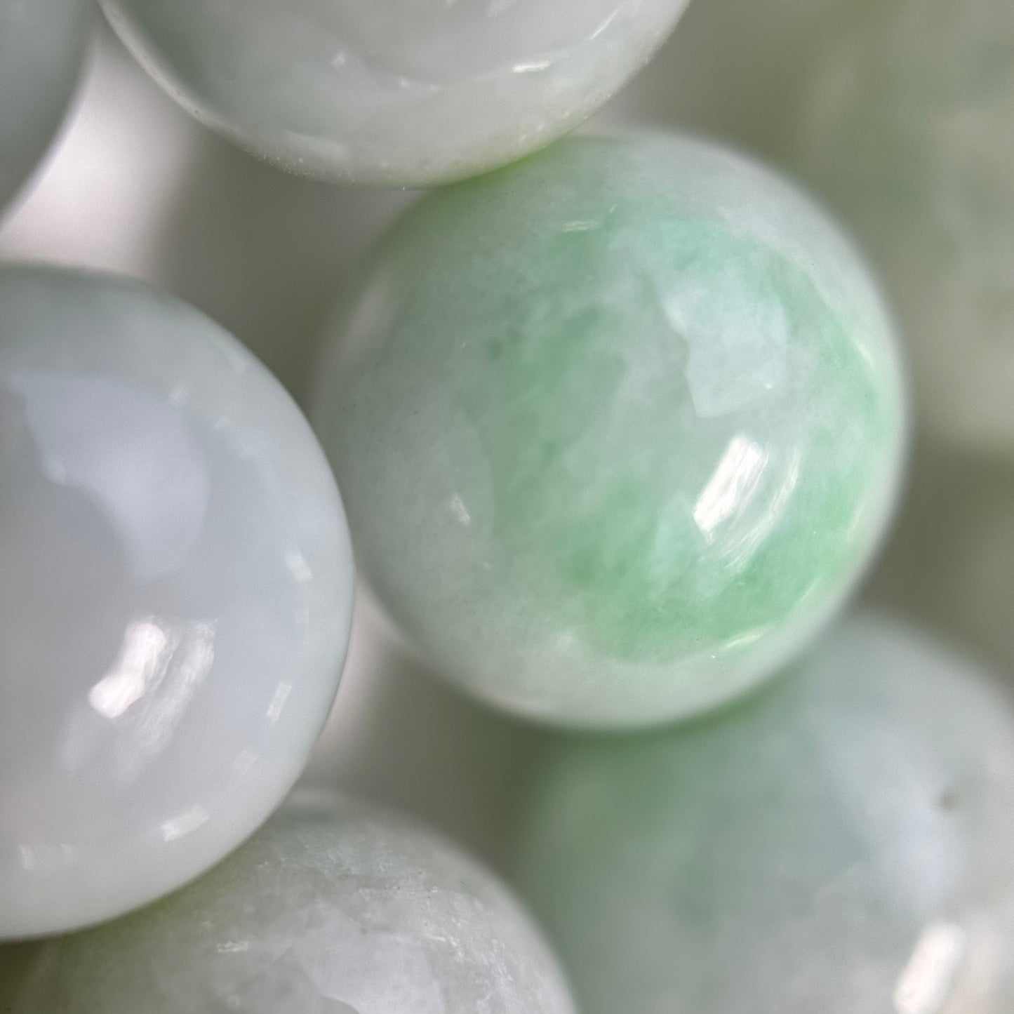 Burmese Green Jade AAA Polished Round Beads image 1