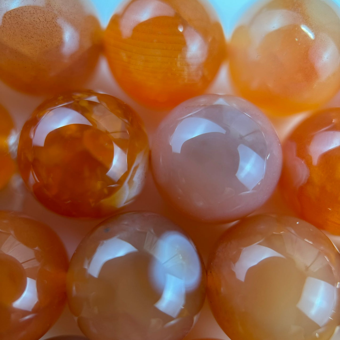Orange Botswana Carnelian Polished Round Beads image 5