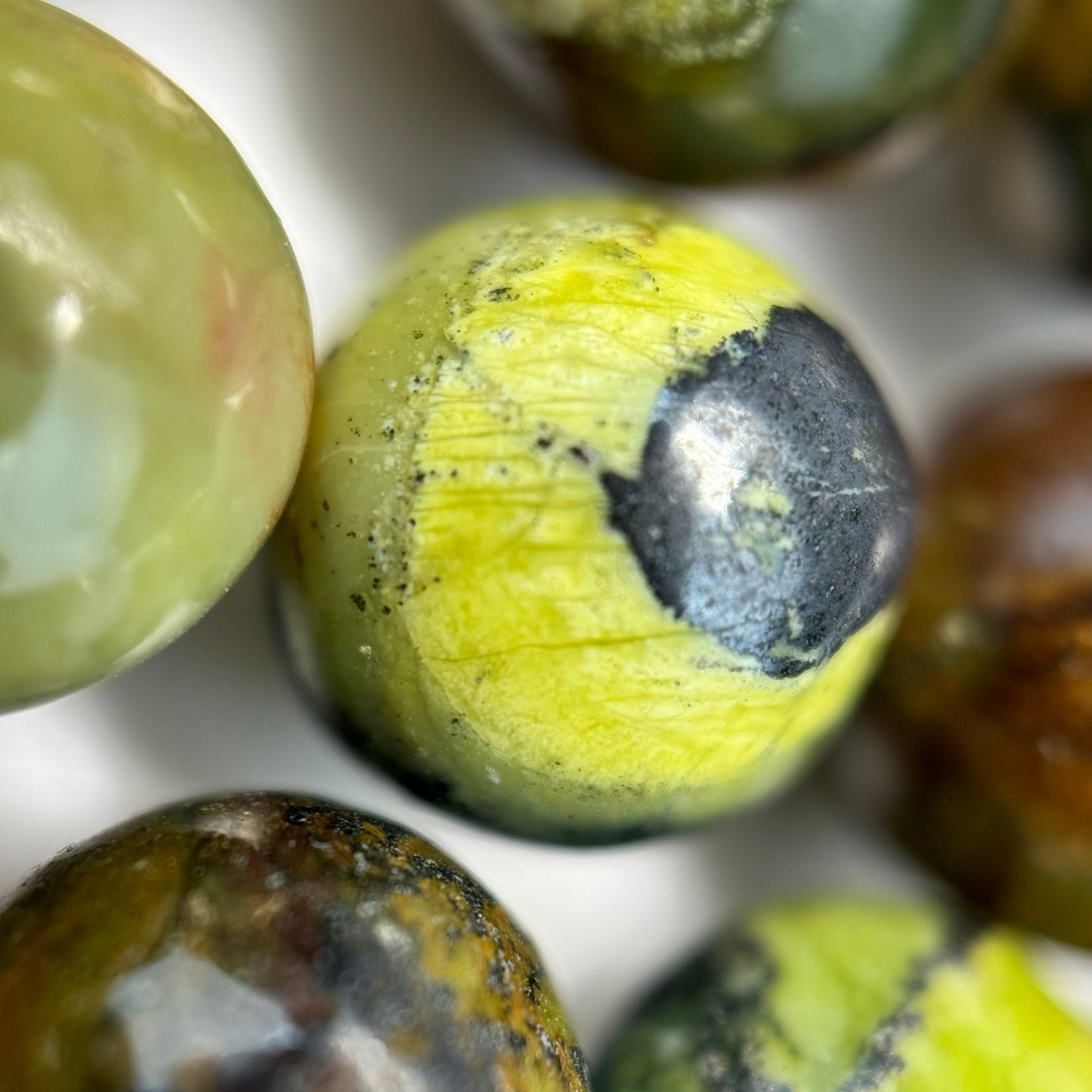 Green Dendritic Opal Polished Round Beads image 9