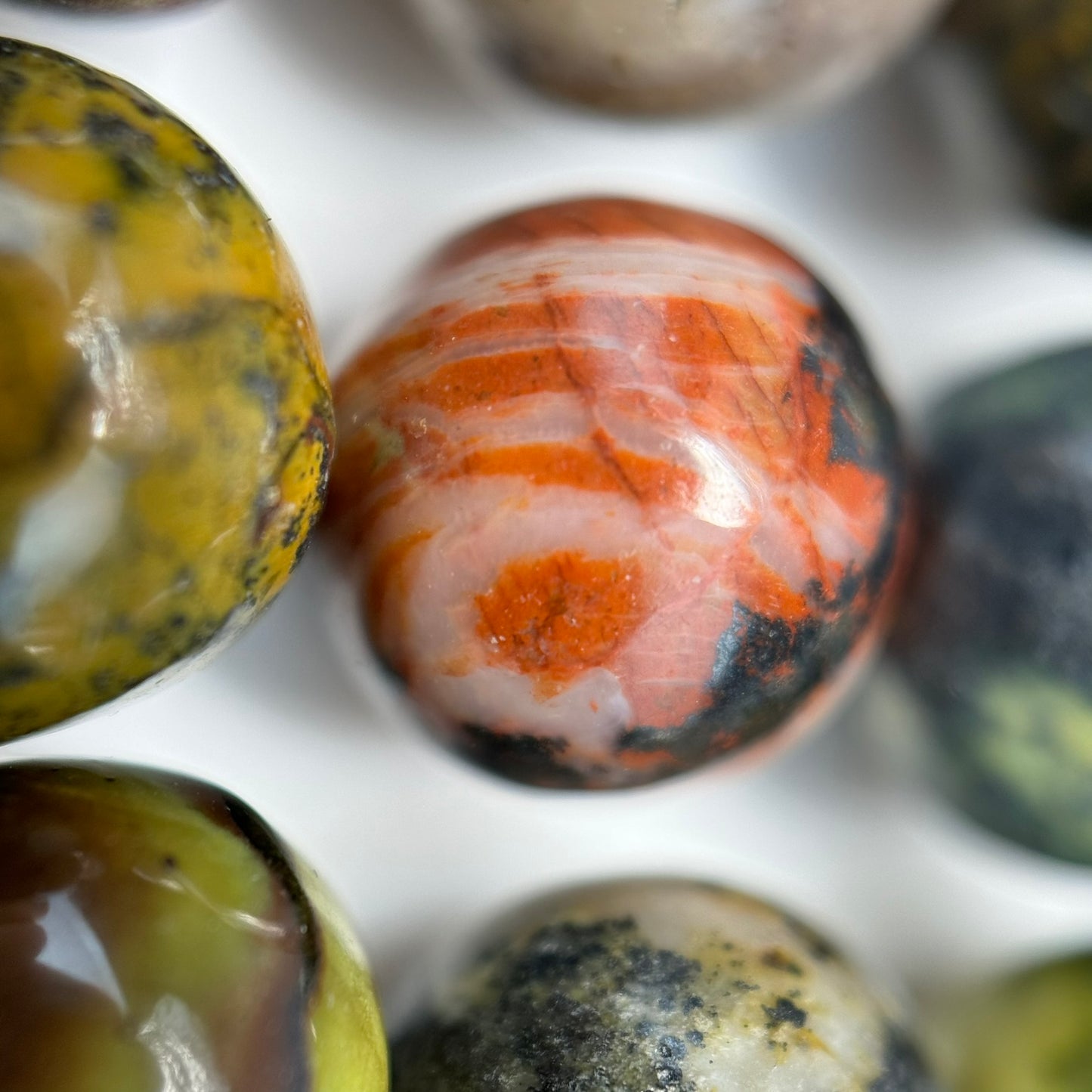 Green Dendritic Opal Polished Round Beads image 2