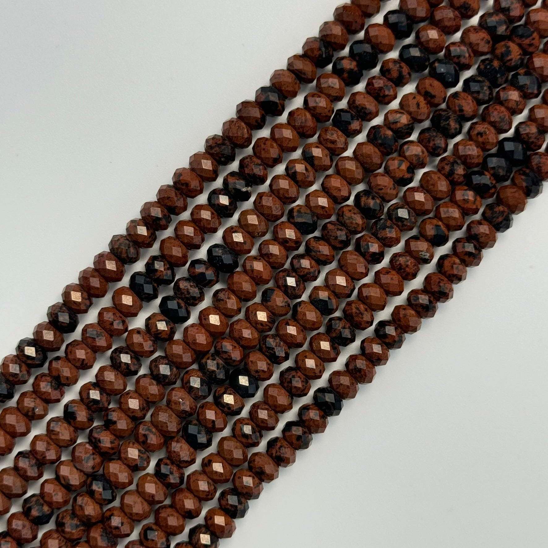 Mohagany Obsidian Faceted Rondelle Beads image 0