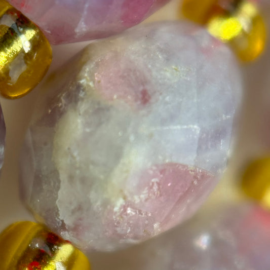 Pink Tourmaline Faceted Barrel Beads – October Birthstone Gemstone