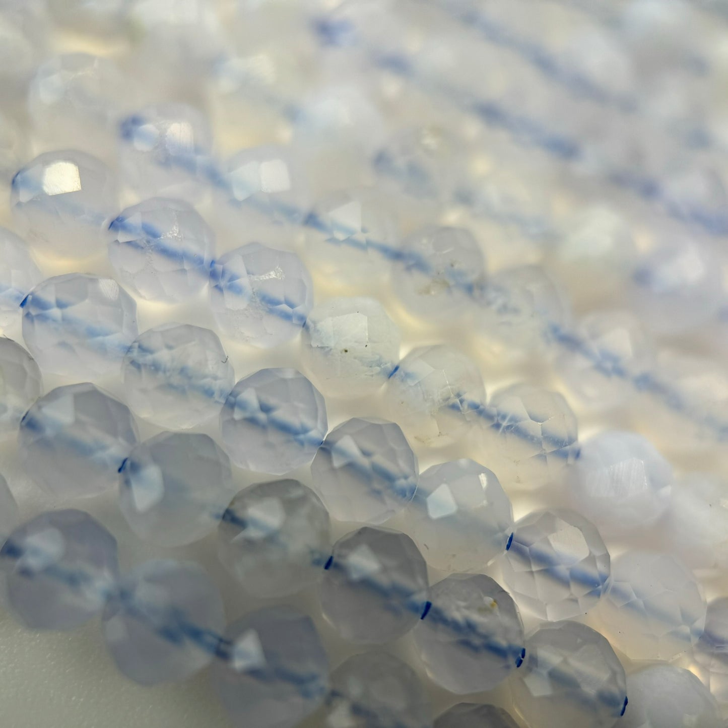 Blue Lace Agate Faceted Round Beads image 6