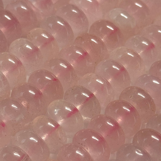 Rose Quartz Rondelle Polished Beads