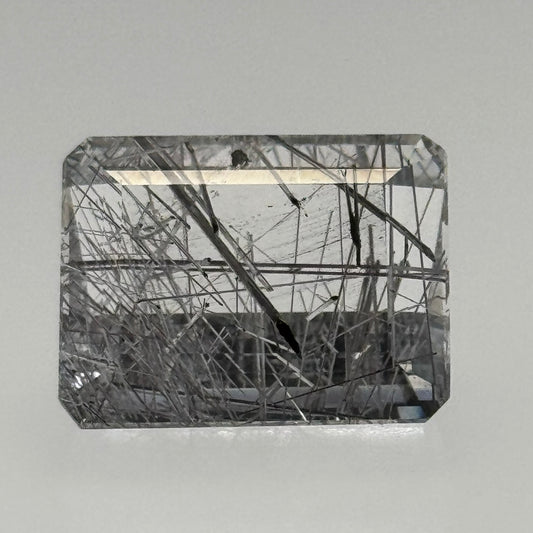 Silver Rutilated Quartz Emerald Cut (22.45 CT)