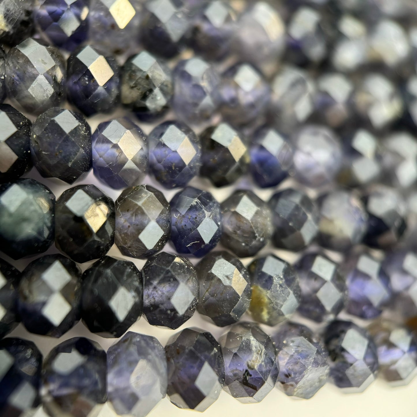 Iolite Rondelle Faceted Beads (6x4mm) image 1