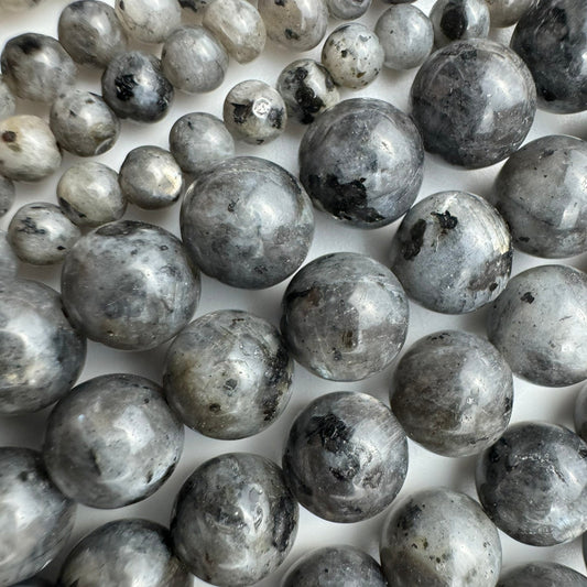 Larvikite Polished Round Beads