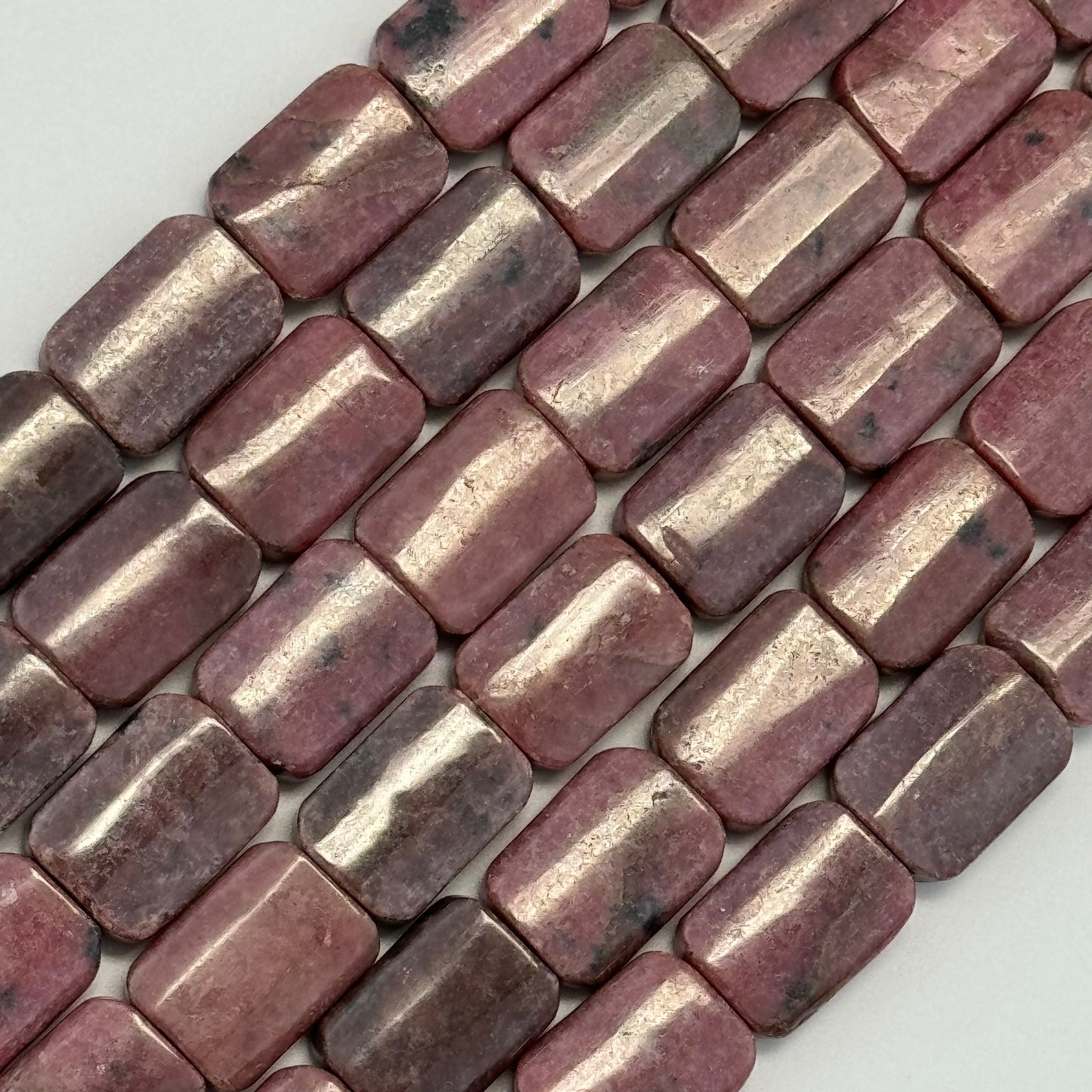 Rhodonite Flat Rectangular Beads image 3