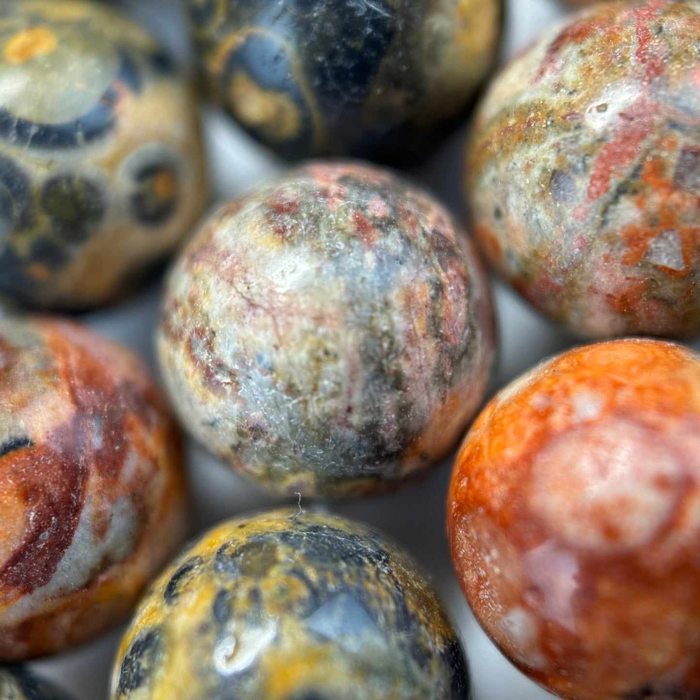 Red Leopard Skin Jasper Polished Round Beads image 7