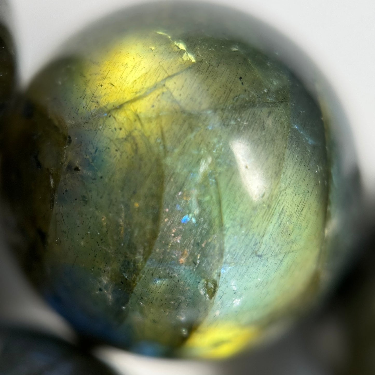 Labradorite AAAA Polished Round Beads - high quality labradorite image 3