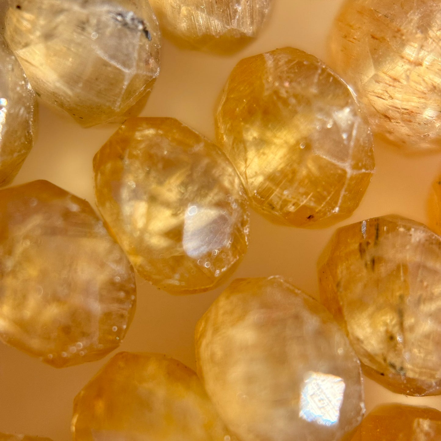 Golden Apatite Faceted Rondelle Beads (6x4mm) image 4