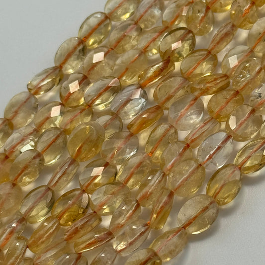 Faceted Citrine Beads - Oval Shape