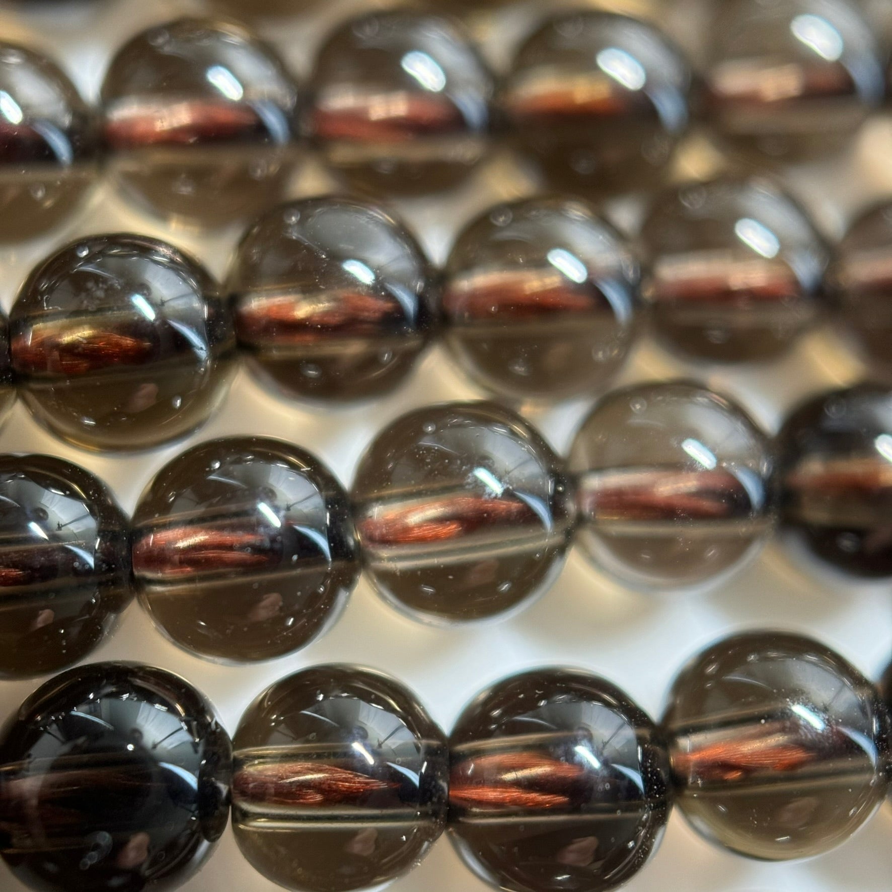 Smoky Quartz Polished  Round Beads image 1