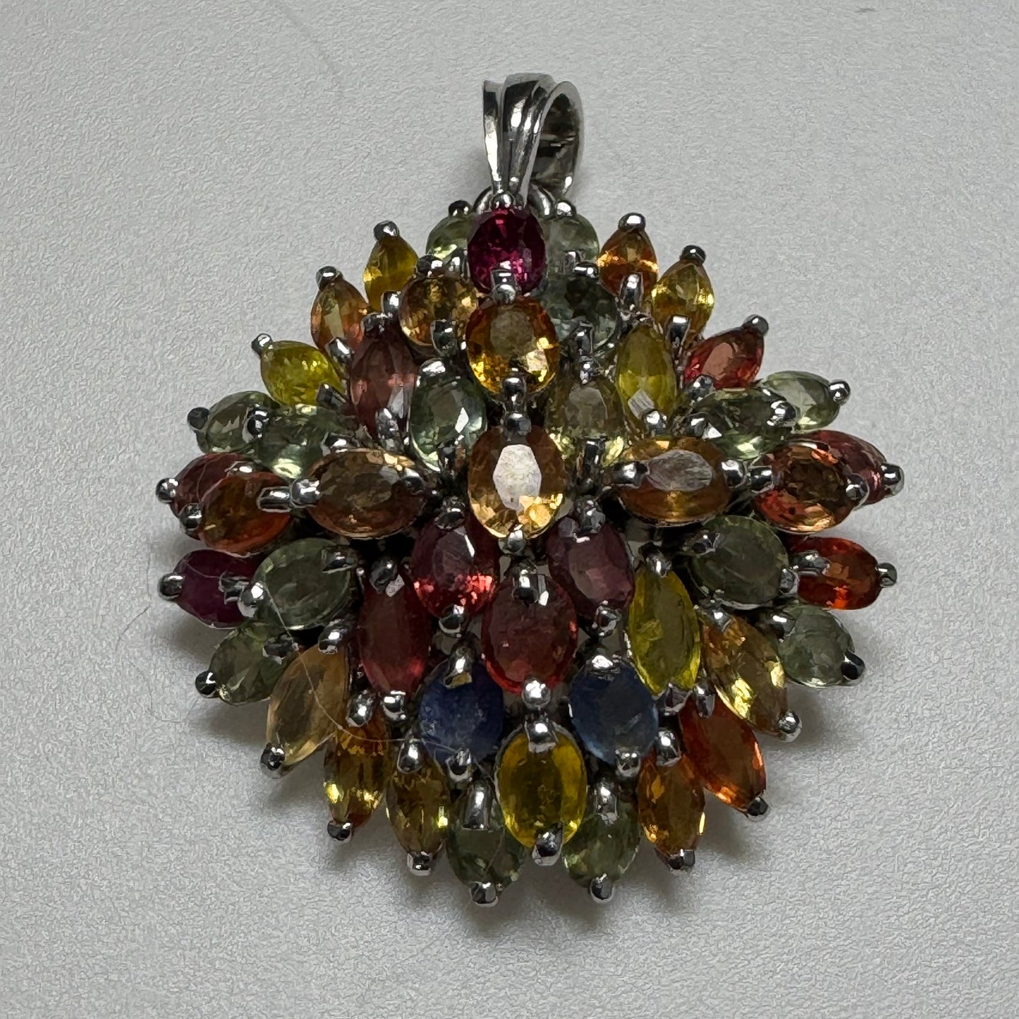 Multicolor Sapphire & Ruby Pendant in 925 Sterling Silver image 4