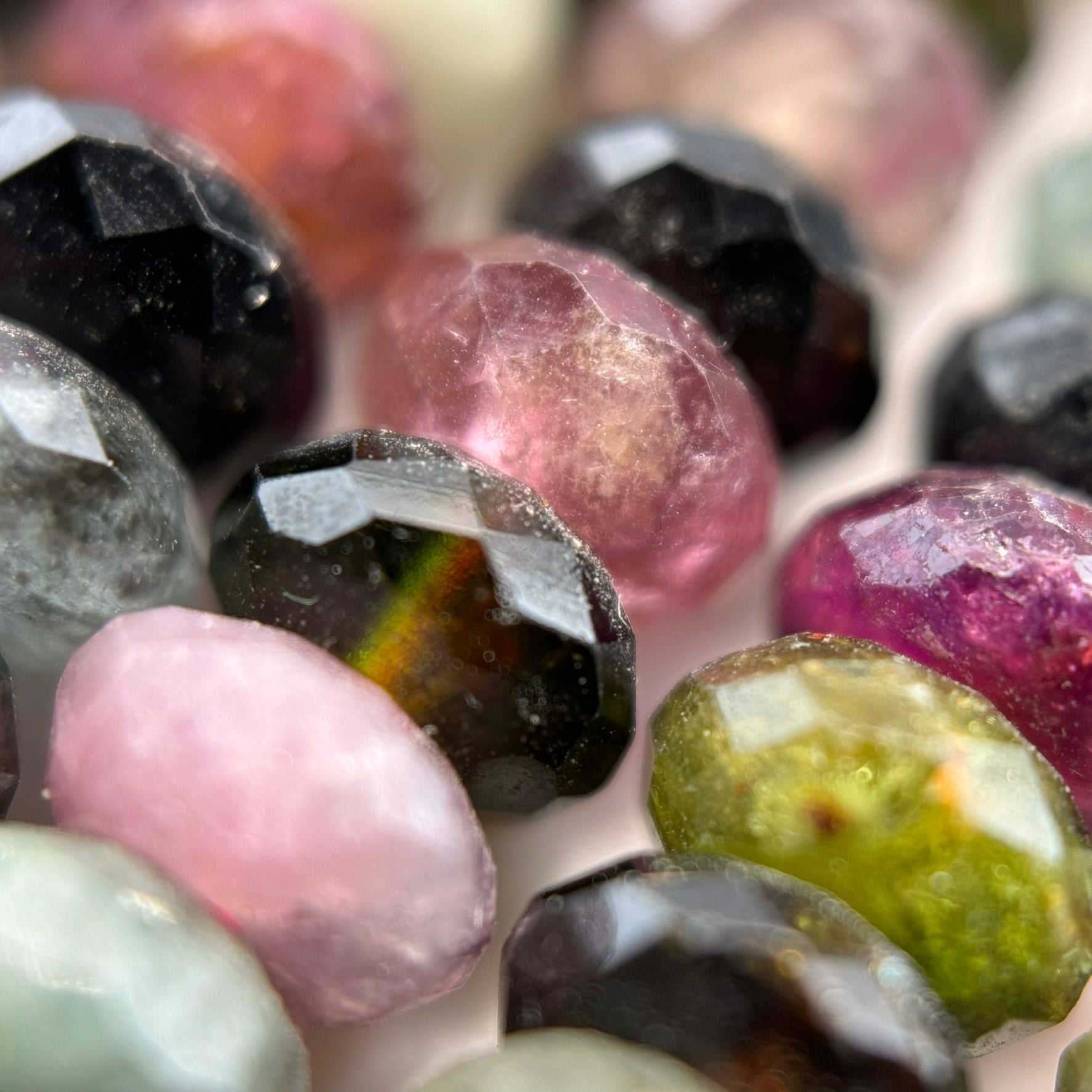 Faceted Multicolor Tourmaline Rondelle Beads (6.5x3.5mm) image 3