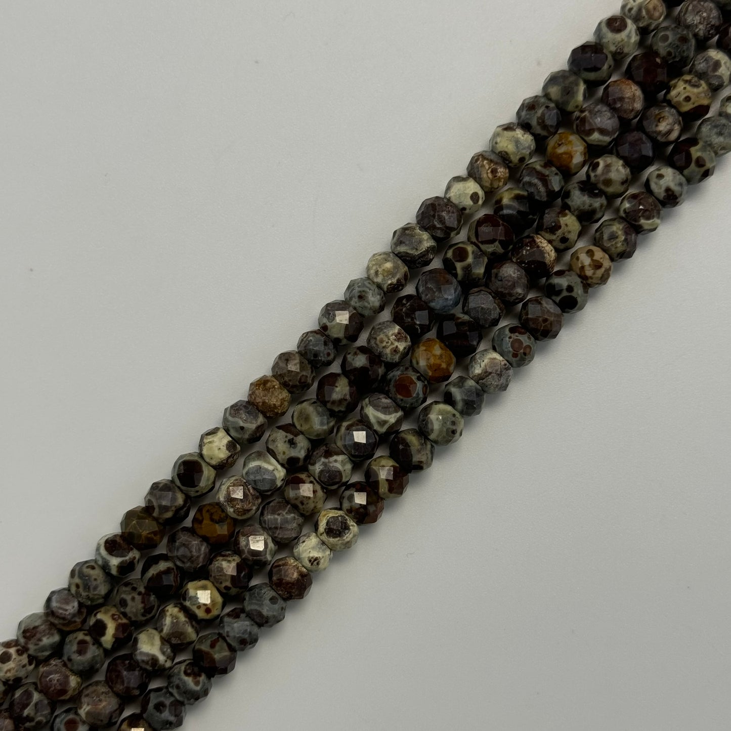 Ocean Fossil Jasper Faceted Rondelle Beads image 8