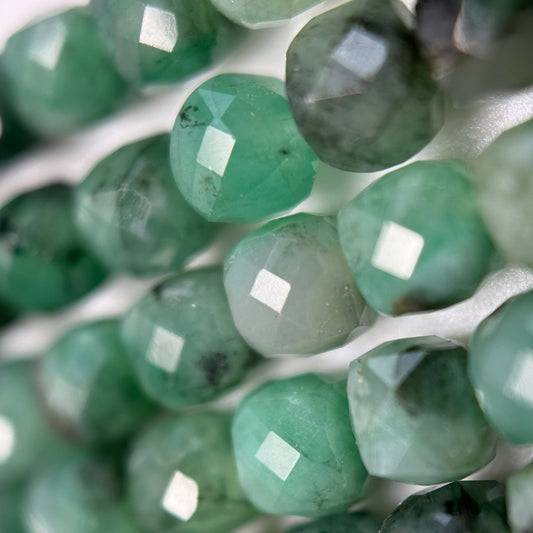 Emerald Faceted Precious Stone Beads - Square Shape (A Quality)