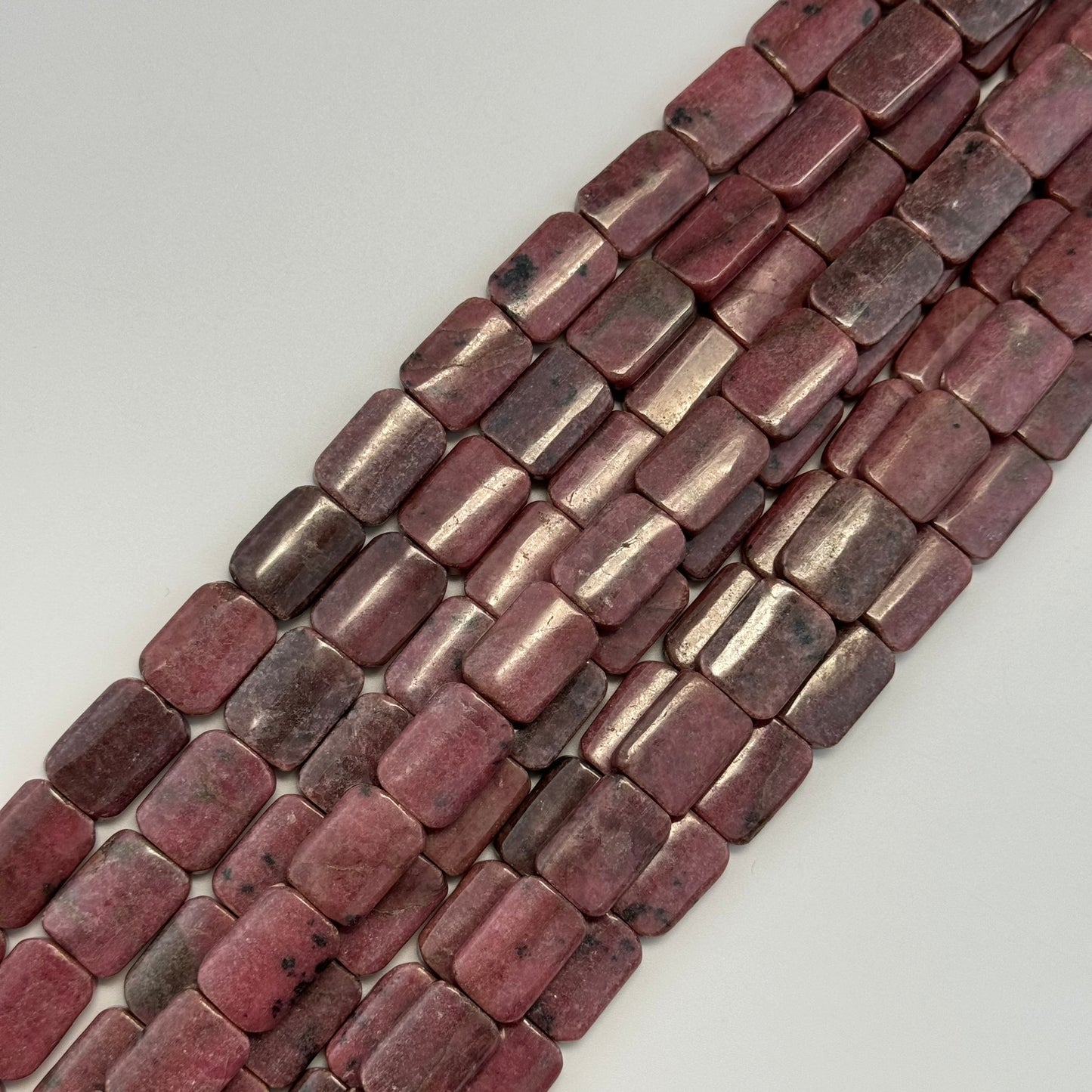 Rhodonite Flat Rectangular Beads image 4