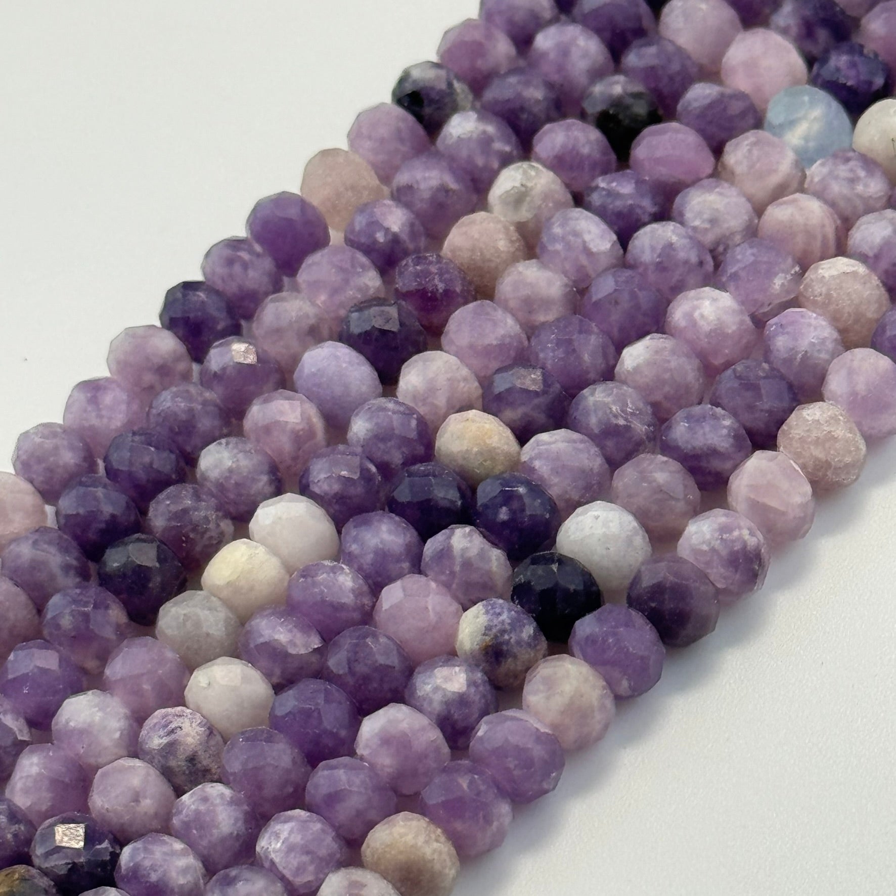 Lepidolite Faceted Rondelle Beads (A Quality) image 2