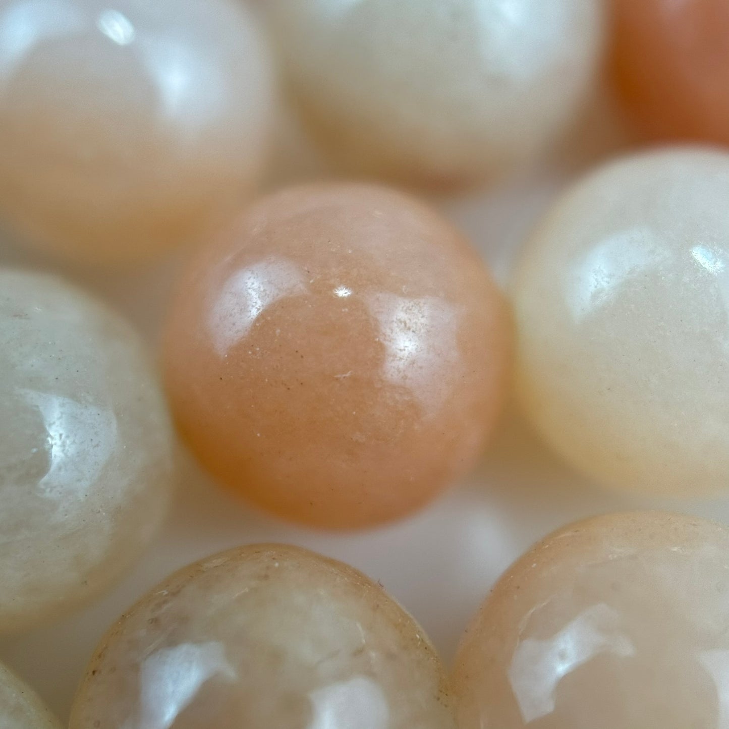 Peach Aventurine Quartz Polished Round Beads image 7