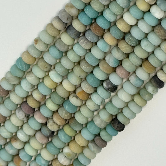 Ocean Jasper Frostedmm Rondelle Beads image 0