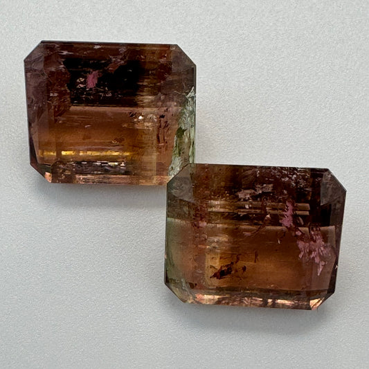 Bi-color Tourmaline Pair Emerald Cut (25.42 CT)