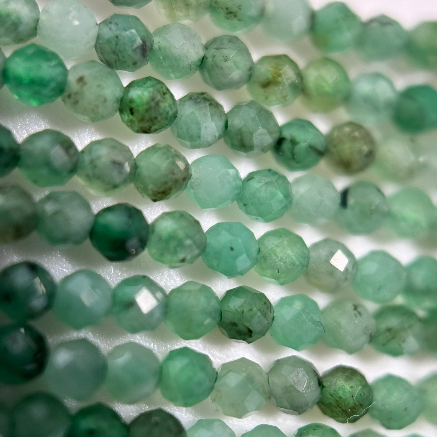 Emerald Faceted Round Beads image 7