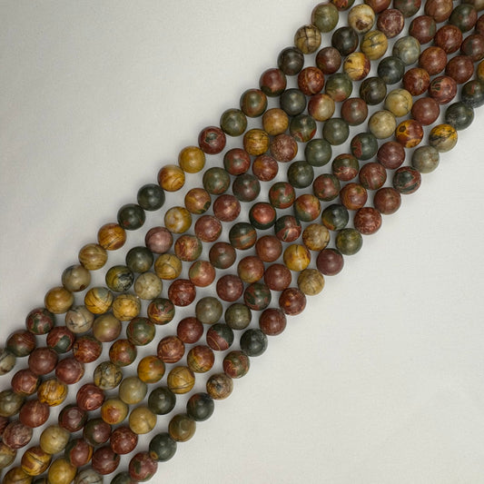 Red Picasso Jasper Polished Round Beads image 0