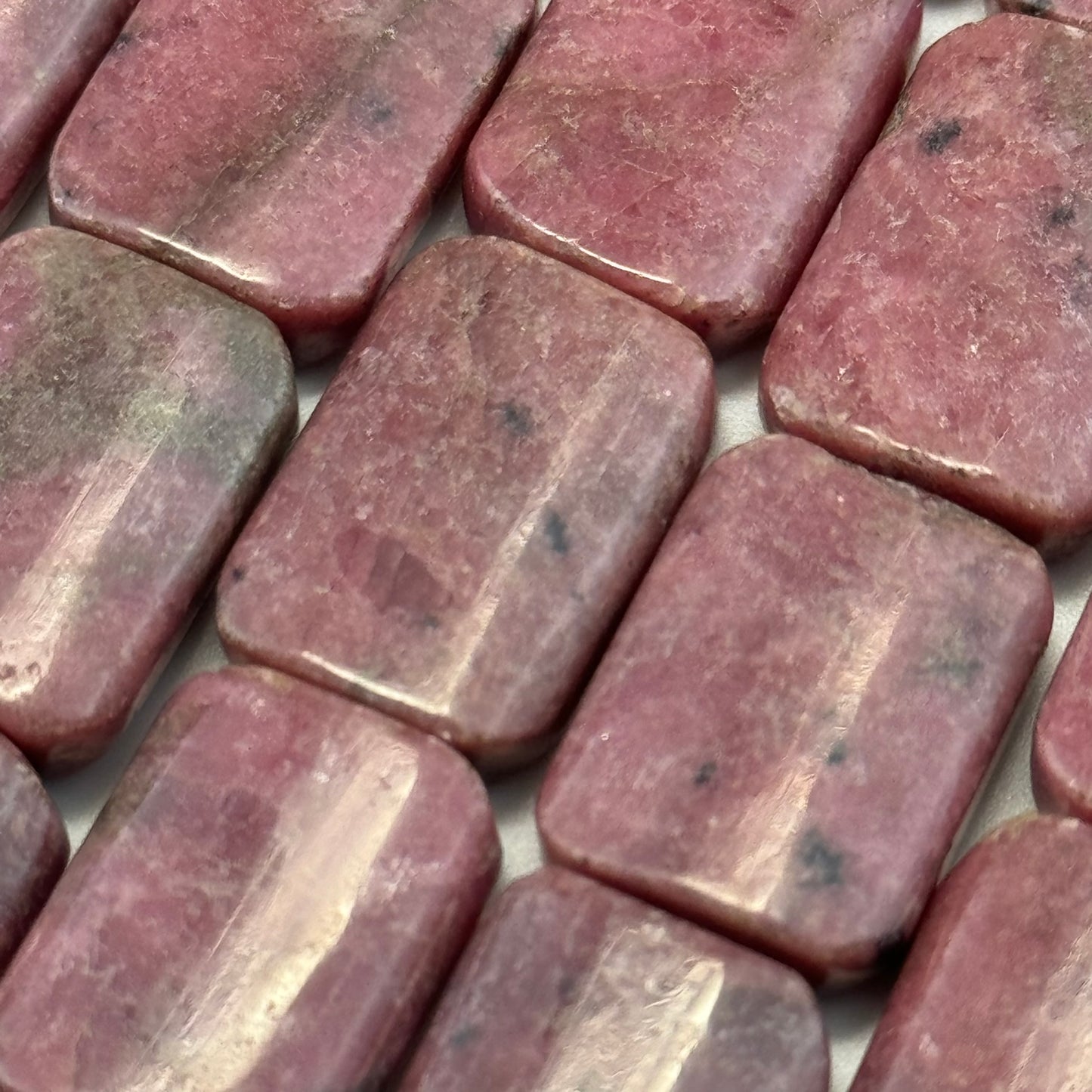 Rhodonite Flat Rectangular Beads image 2
