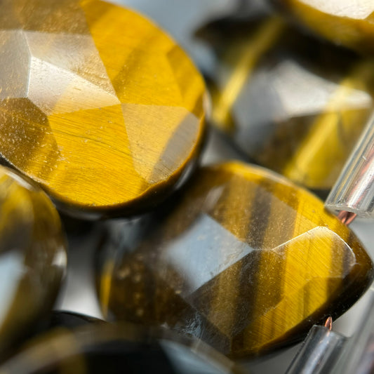 Tiger's Eye Faceted Pear Shape Beads