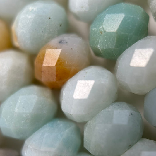 Jasper Ocean Faceted Rondelle Beads