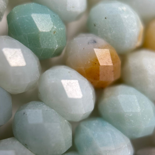 Jasper Ocean Faceted Rondelle Beads