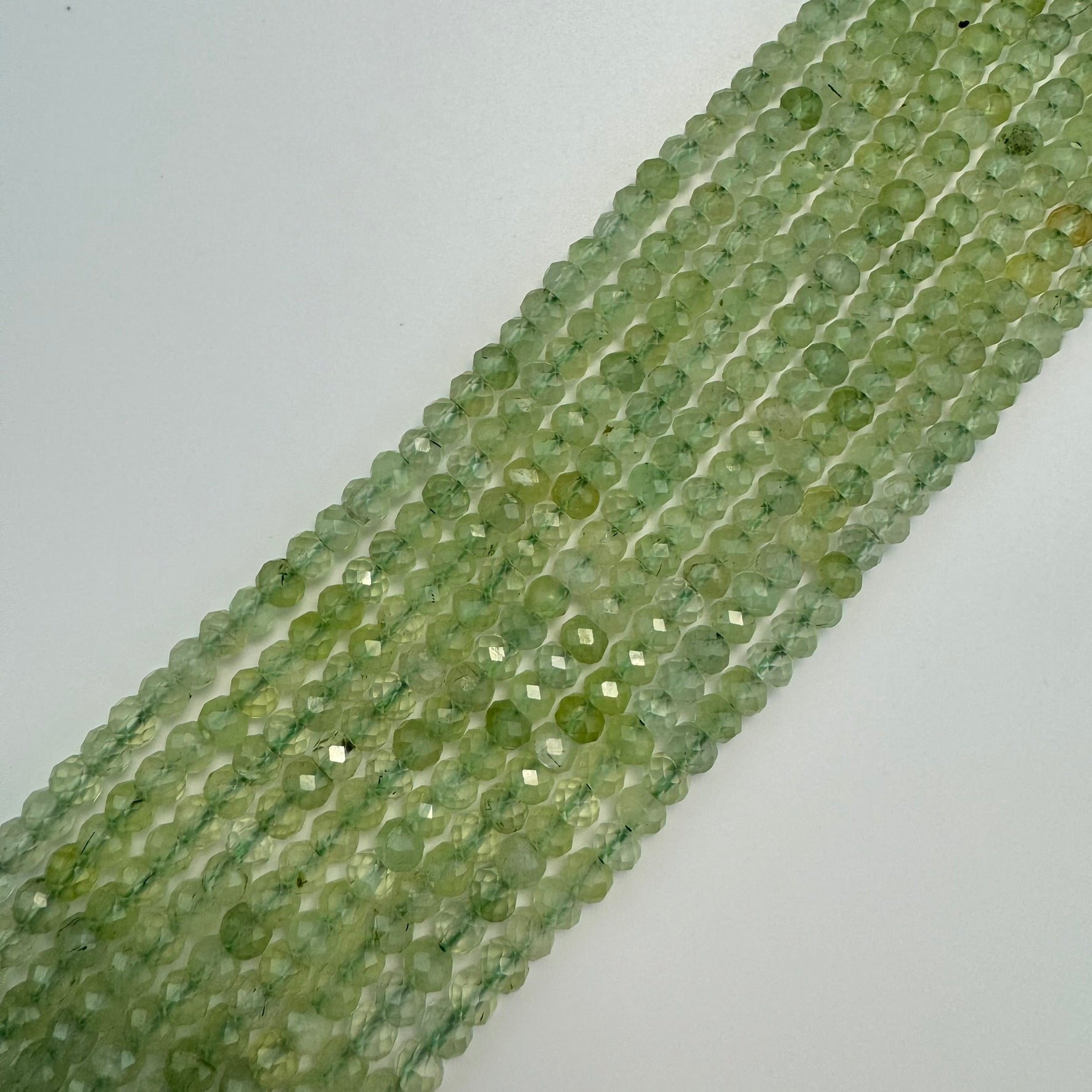 Prehnite Faceted Rondelle Beads (Color A) image 6