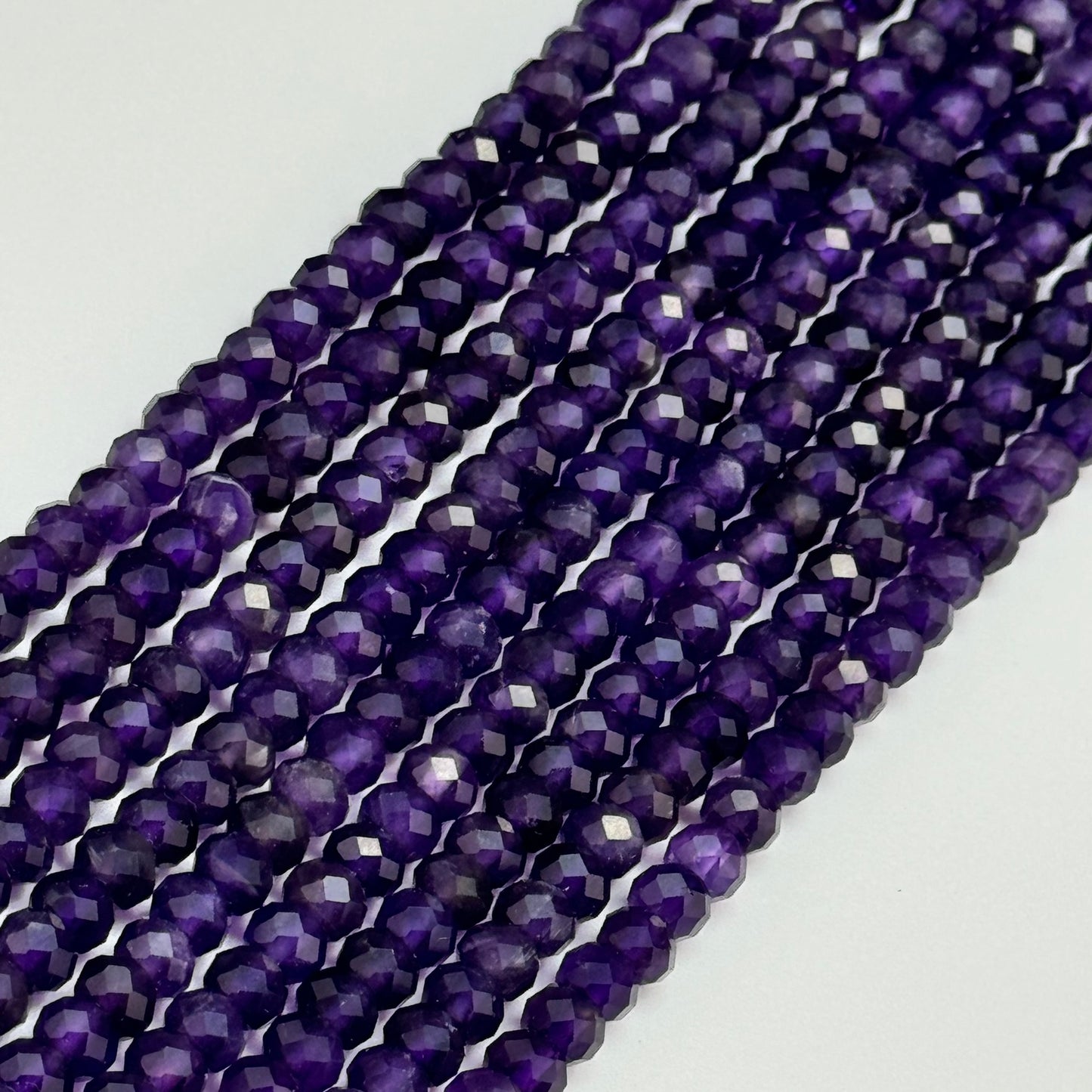 Faceted Amethyst Rondelle Beads (6x4mm) image 3