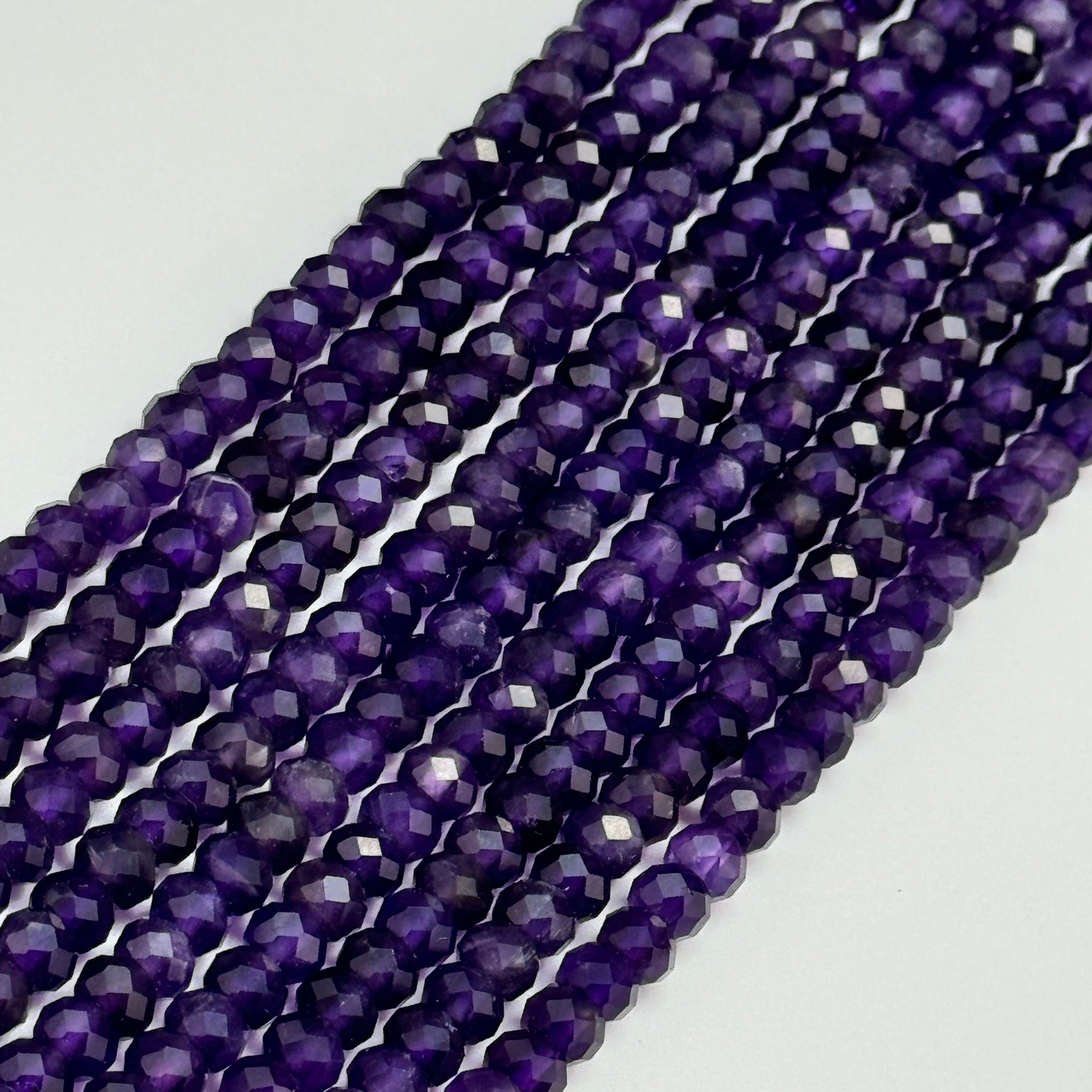 Faceted Amethyst Rondelle Beads (6x4mm) image 3